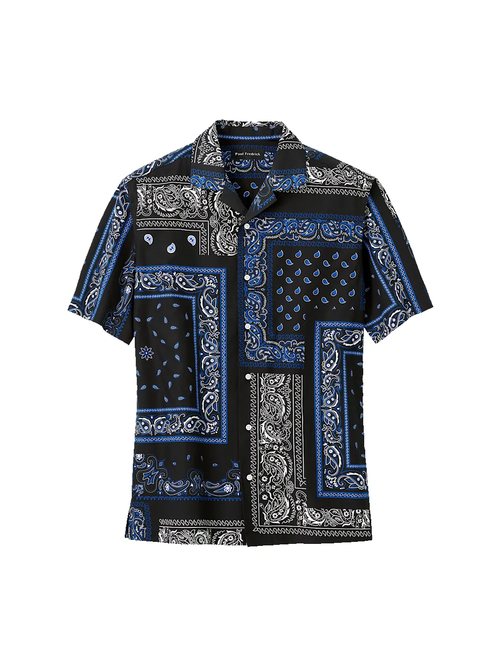 Cotton Paisley Print Casual Shirt - Black sold by Paul Fredrick