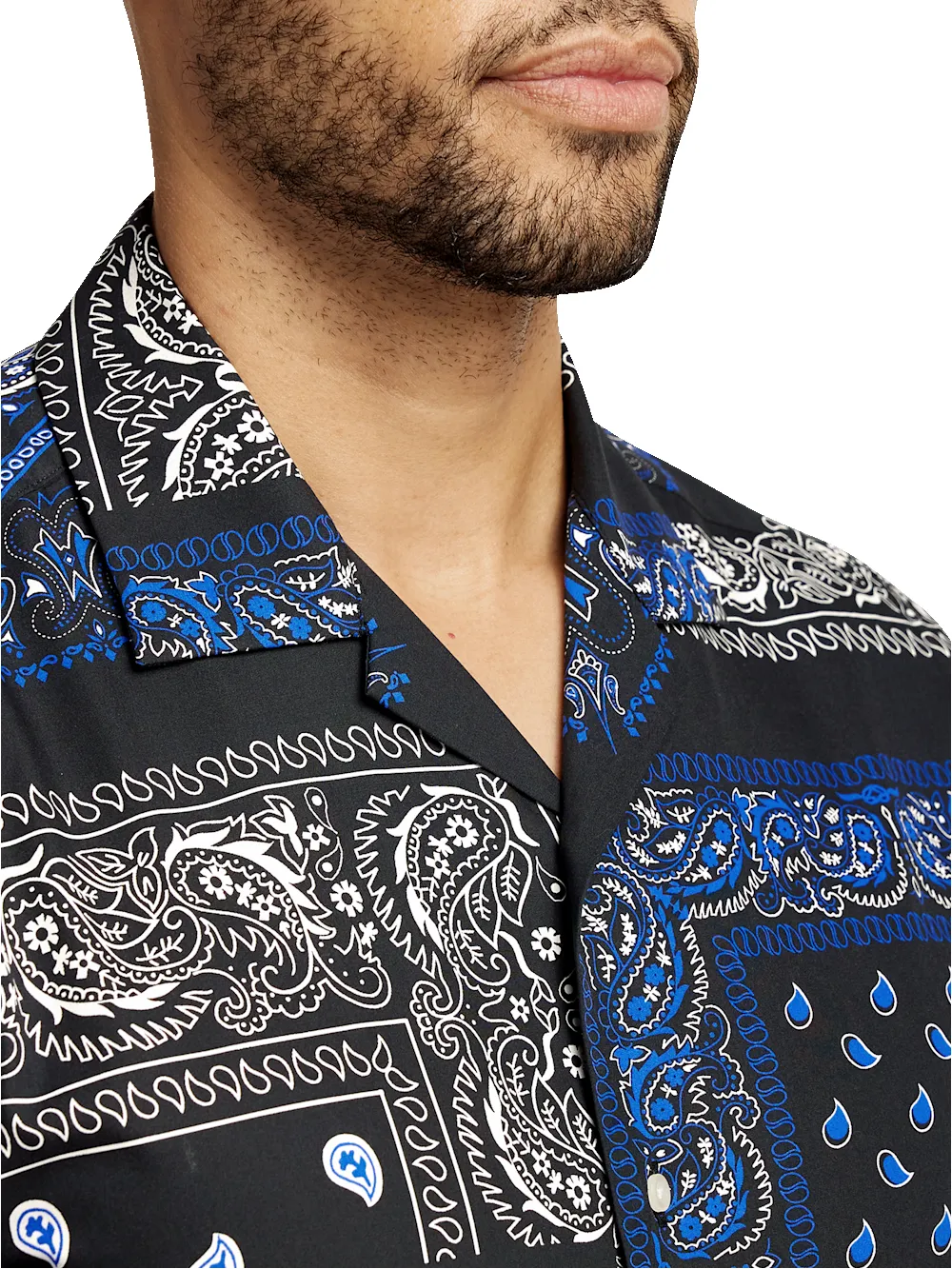 Cotton Paisley Print Casual Shirt - Black sold by Paul Fredrick product image thumbnail 3