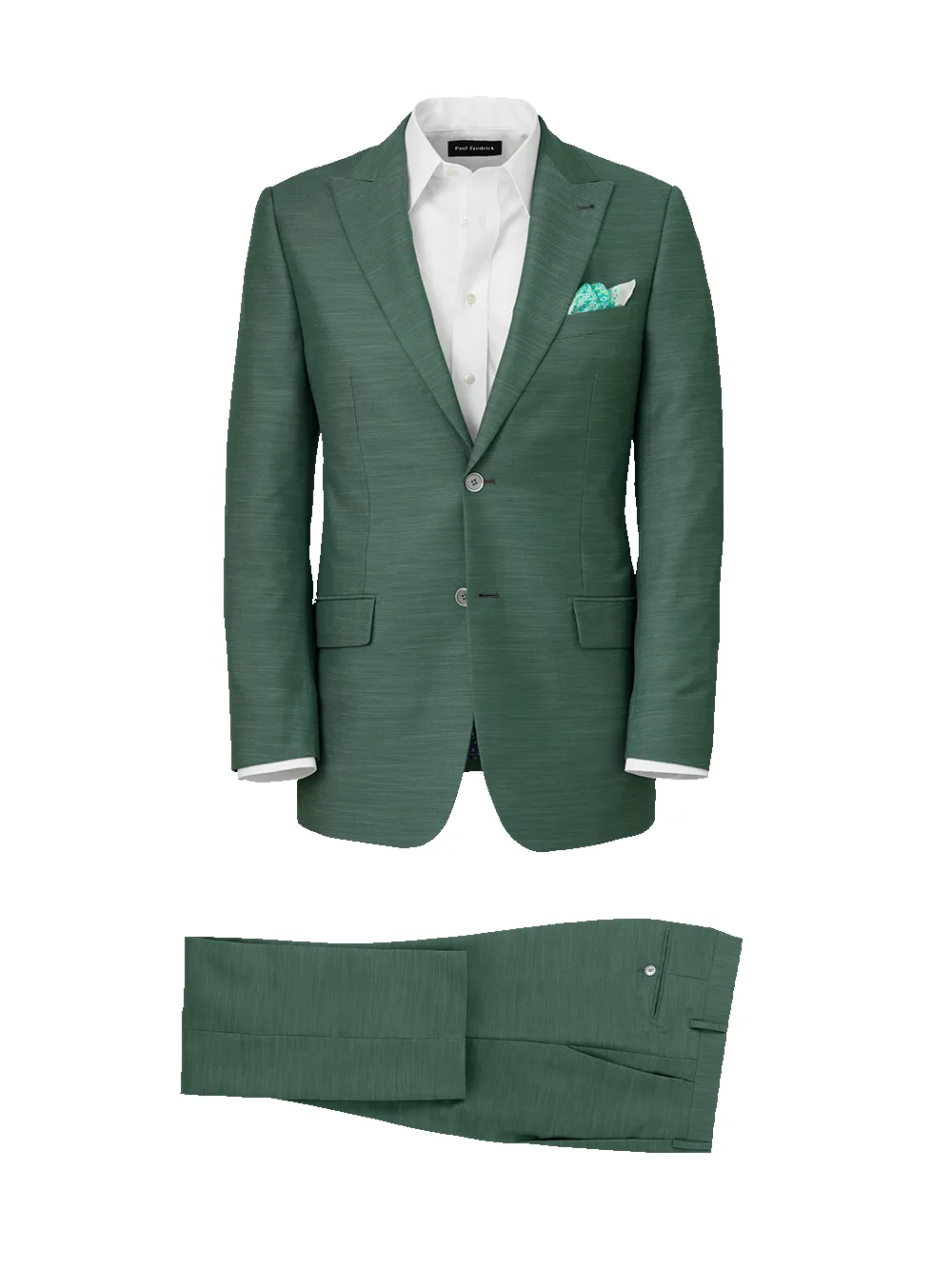 Microfiber Linen Blend Peak Lapel Suit - sold by Paul Fredrick