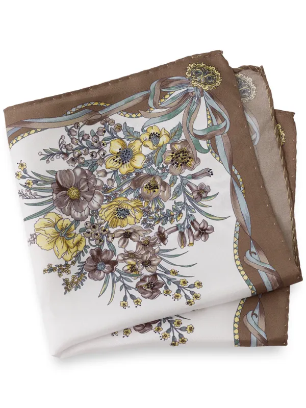 Floral Silk Pocket Square sold by Paul Fredrick