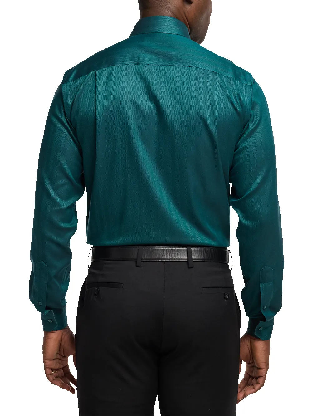 Comfort Stretch Non-Iron Herringbone Dress Shirt With Contrast Trim� - Teal sold by Paul Fredrick product image thumbnail 5