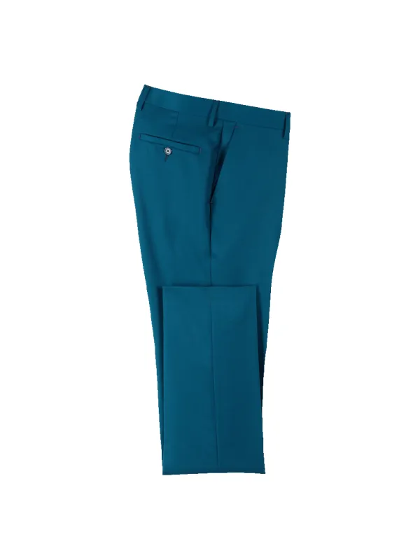Wool Gabardine Pants - Dark Teal sold by Paul Fredrick