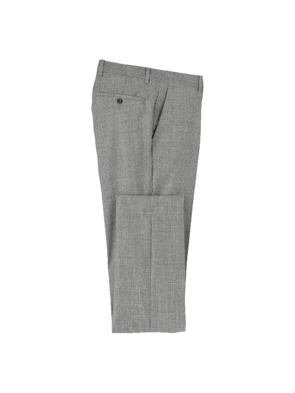 Wool Flannel Houndstooth Pants - Black sold by Paul Fredrick