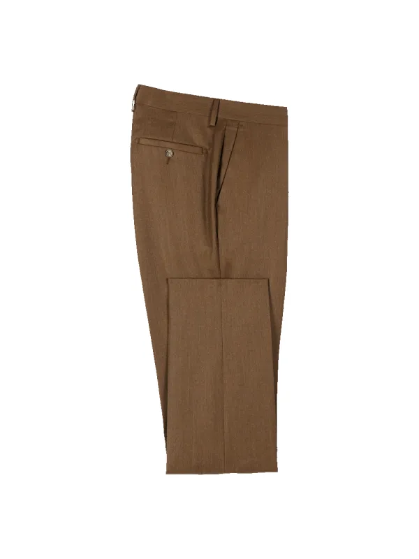 Wool Flannel Solid Pants - Brown sold by Paul Fredrick