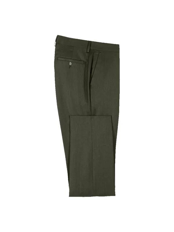 Wool Flannel Solid Pants - Dark Green sold by Paul Fredrick
