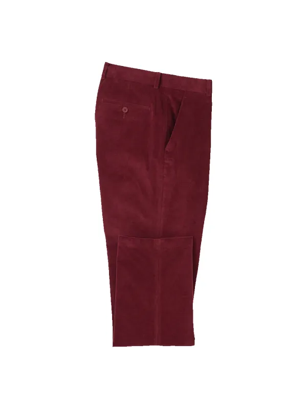 Cotton Stretch Corduroy Pants - Burgundy sold by Paul Fredrick