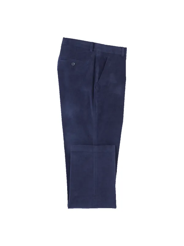 Cotton Stretch Corduroy Pants - Blue sold by Paul Fredrick