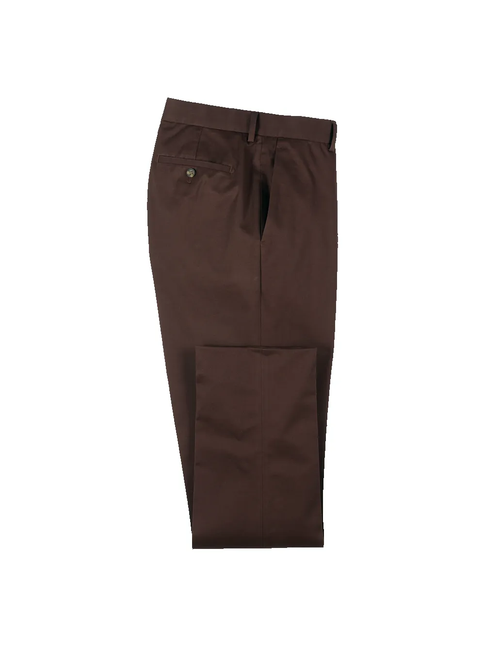Non-Iron Cotton Stretch Twill Pants - Dark Brown sold by Paul Fredrick