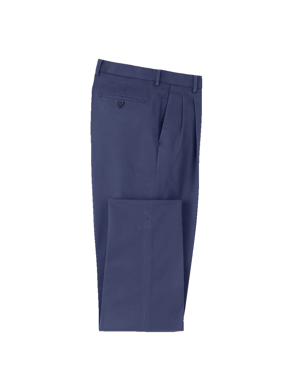 Non-Iron Cotton Stretch Twill Pants - Bright Navy sold by Paul Fredrick product image thumbnail 4