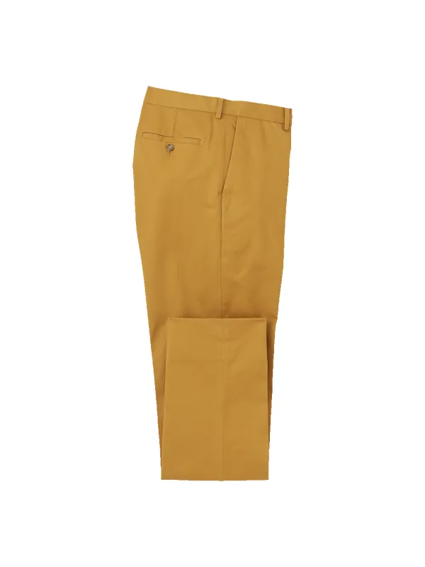 Non-Iron Cotton Stretch Twill Pants - Dark Gold sold by Paul Fredrick