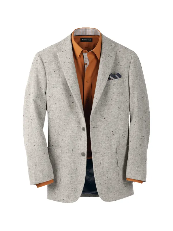 Wool Donegal Single Breasted Notch Lapel Sport Coat - Grey sold by Paul Fredrick
