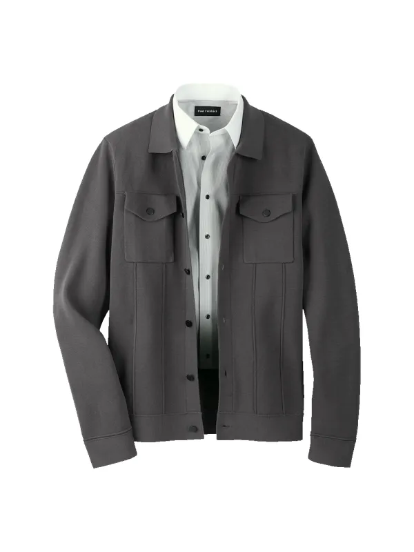 Cotton Patch Pocket Shacket - Dark Grey sold by Paul Fredrick