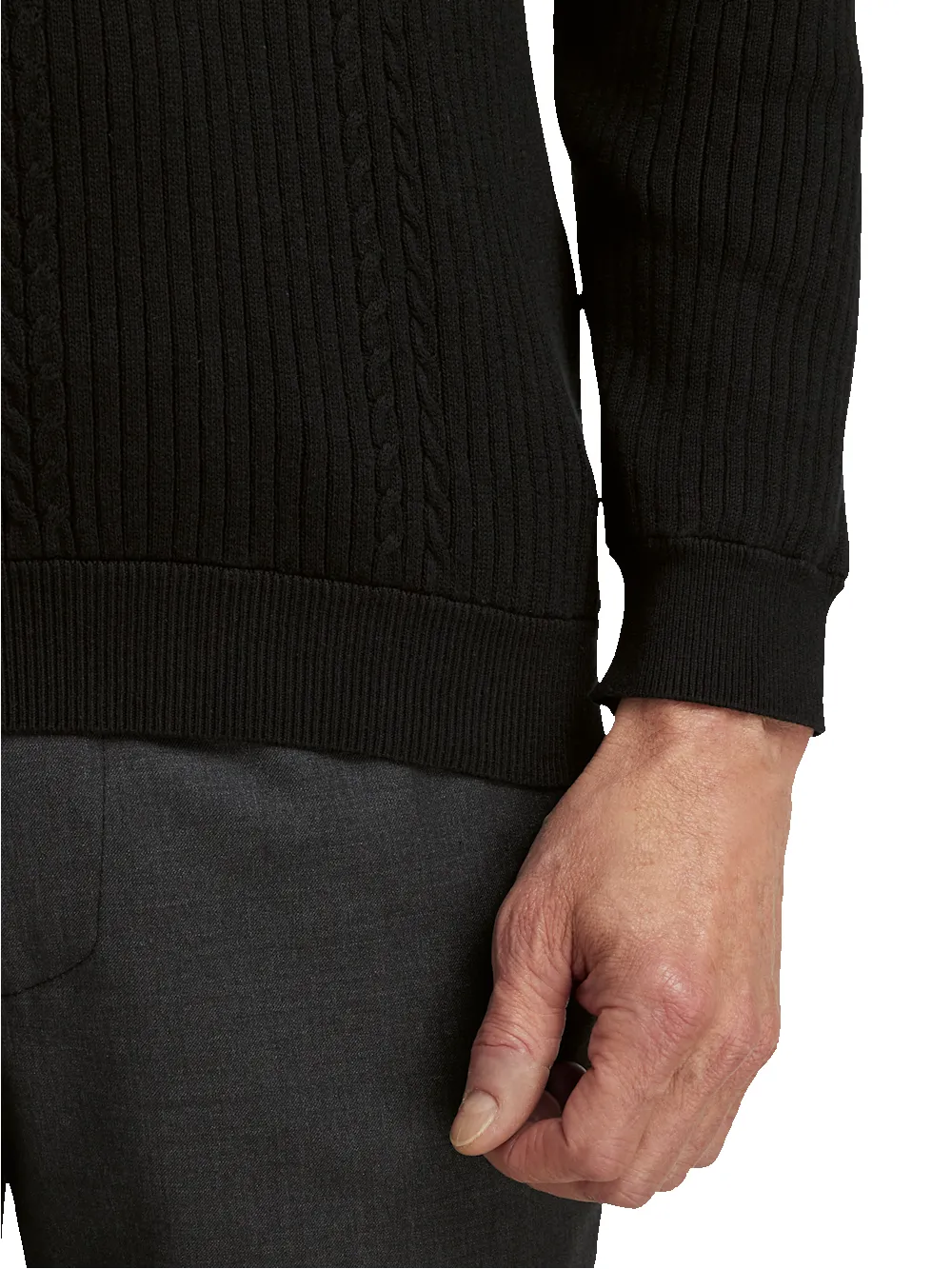 Cotton Three Button Polo - Black sold by Paul Fredrick product image thumbnail 4