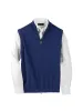 Cotton Full Zip Mock Neck Vest - Blue sold by Paul Fredrick