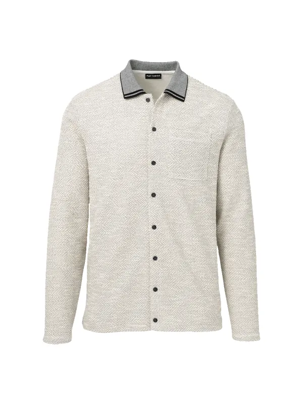 Polyester Blend Button Front Polo - White sold by Paul Fredrick