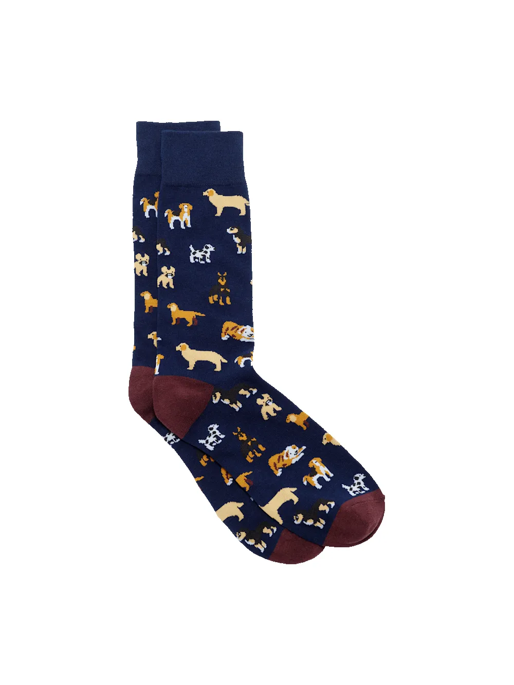 Dog Motif Cotton Blend Sock - Navy Multi sold by Paul Fredrick