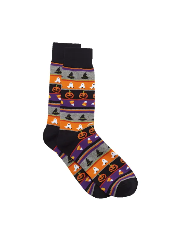 Halloween Motif Cotton Blend Sock - Black Multi sold by Paul Fredrick