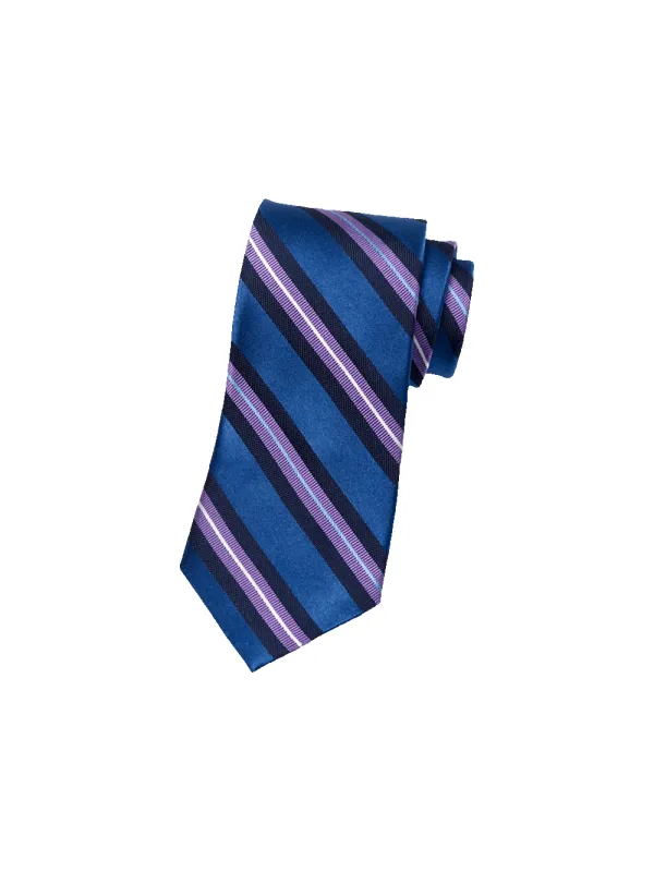 Stripe Woven Silk Tie - Blue/purple sold by Paul Fredrick