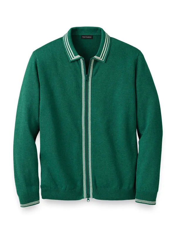 Cotton Full Zip Polo | Clearance sold by Paul Fredrick