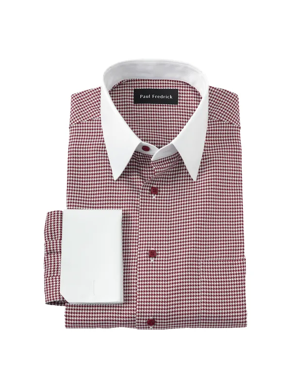 Comfort Stretch Non-Iron Check Dress Shirt - Burgundy sold by Paul Fredrick