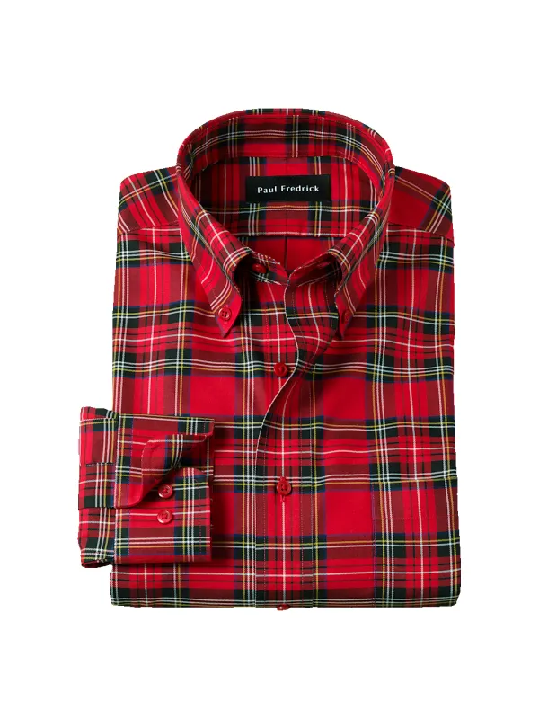 Comfort Stretch Non-Iron Plaid Dress Shirt - Red sold by Paul Fredrick