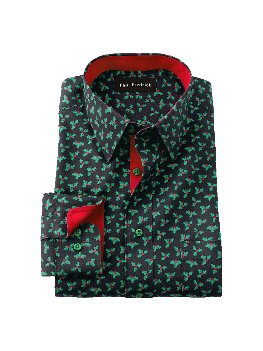 Comfort Stretch Non-Iron Novelty Dress Shirt With Contrast Trim - Black sold by Paul Fredrick