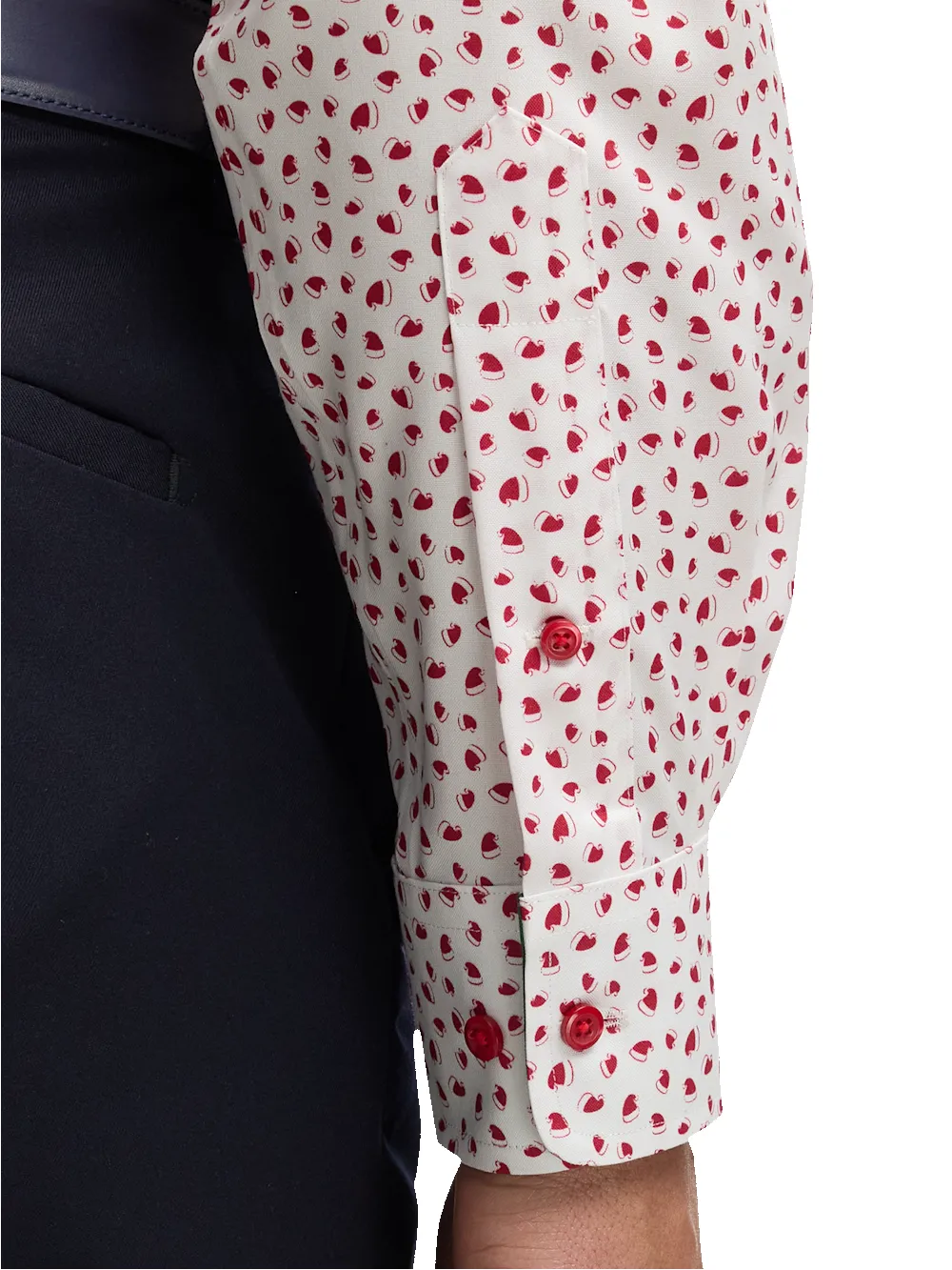 Comfort Stretch Non-Iron Novelty Dress Shirt With Contrast Trim - Red sold by Paul Fredrick product image thumbnail 4