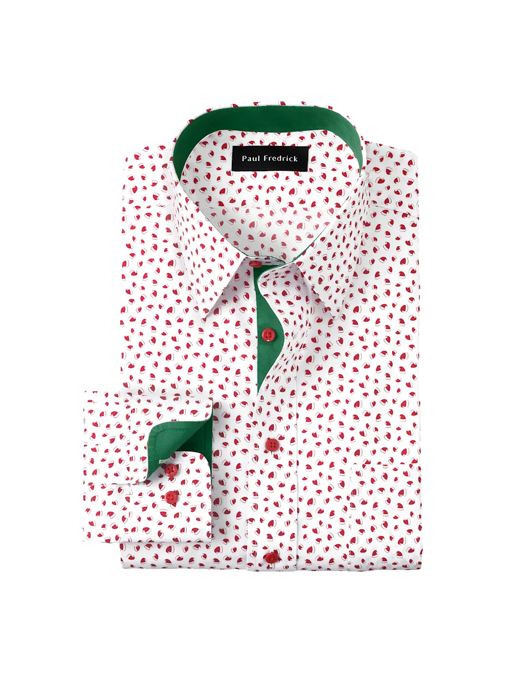 Comfort Stretch Non-Iron Novelty Dress Shirt With Contrast Trim - Red sold by Paul Fredrick