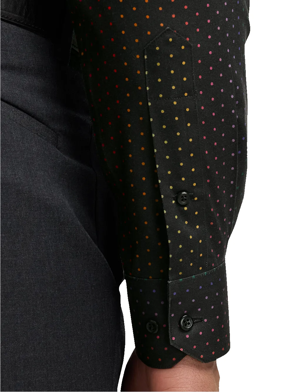 Comfort Stretch Non-Iron Dot Dress Shirt - Multi sold by Paul Fredrick product image thumbnail 4