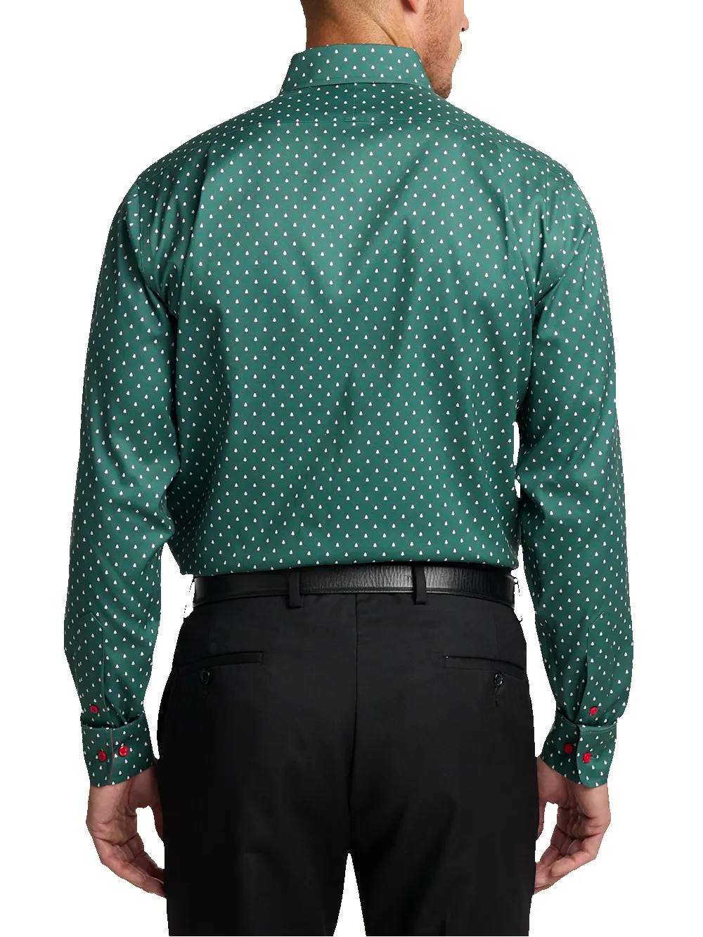 Comfort Stretch Non-Iron Novelty Dress Shirt With Contrast Trim - Green sold by Paul Fredrick product image thumbnail 5