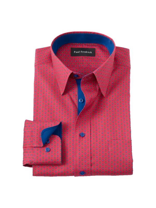 Comfort Stretch Non-Iron Novelty Dress Shirt With Contrast Trim - Red sold by Paul Fredrick