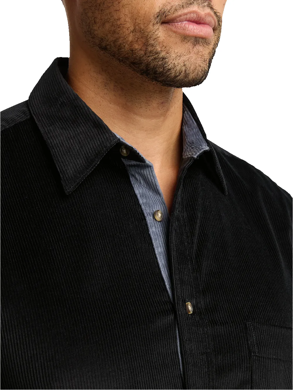 Cotton Corduroy Casual Shirt - Black sold by Paul Fredrick product image thumbnail 3