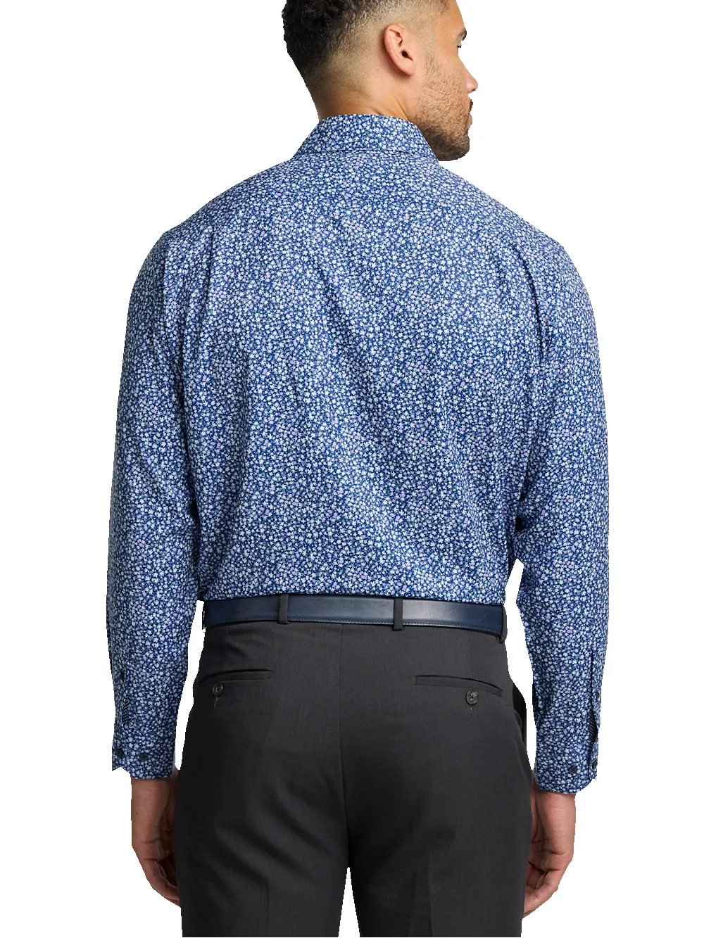 Performance Stretch Floral Casual Shirt - Navy/purple sold by Paul Fredrick product image thumbnail 5