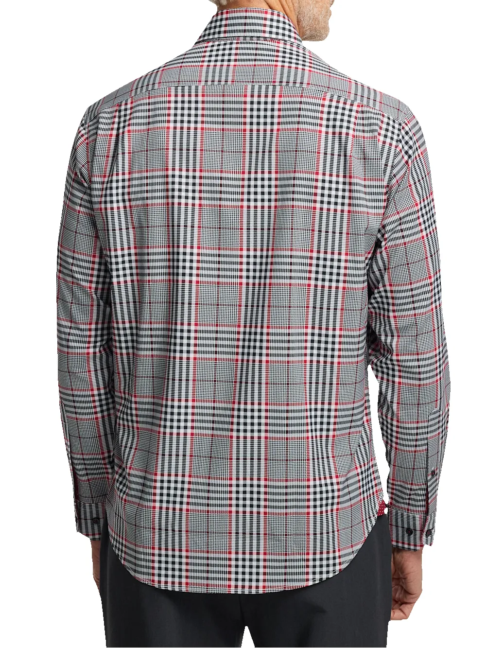 Performance Stretch Plaid Casual Shirt - Black/red sold by Paul Fredrick product image thumbnail 5