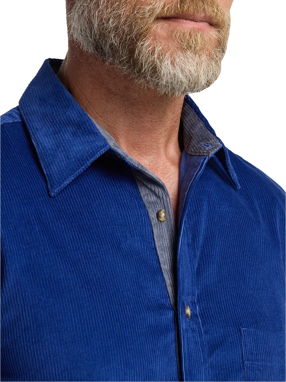 Cotton Corduroy Casual Shirt - Blue sold by Paul Fredrick product image thumbnail 3
