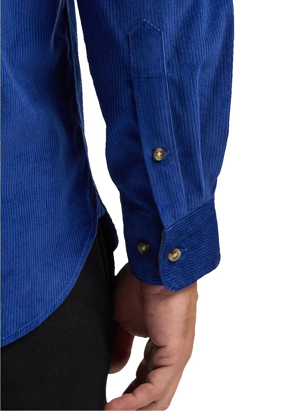 Cotton Corduroy Casual Shirt - Blue sold by Paul Fredrick product image thumbnail 4