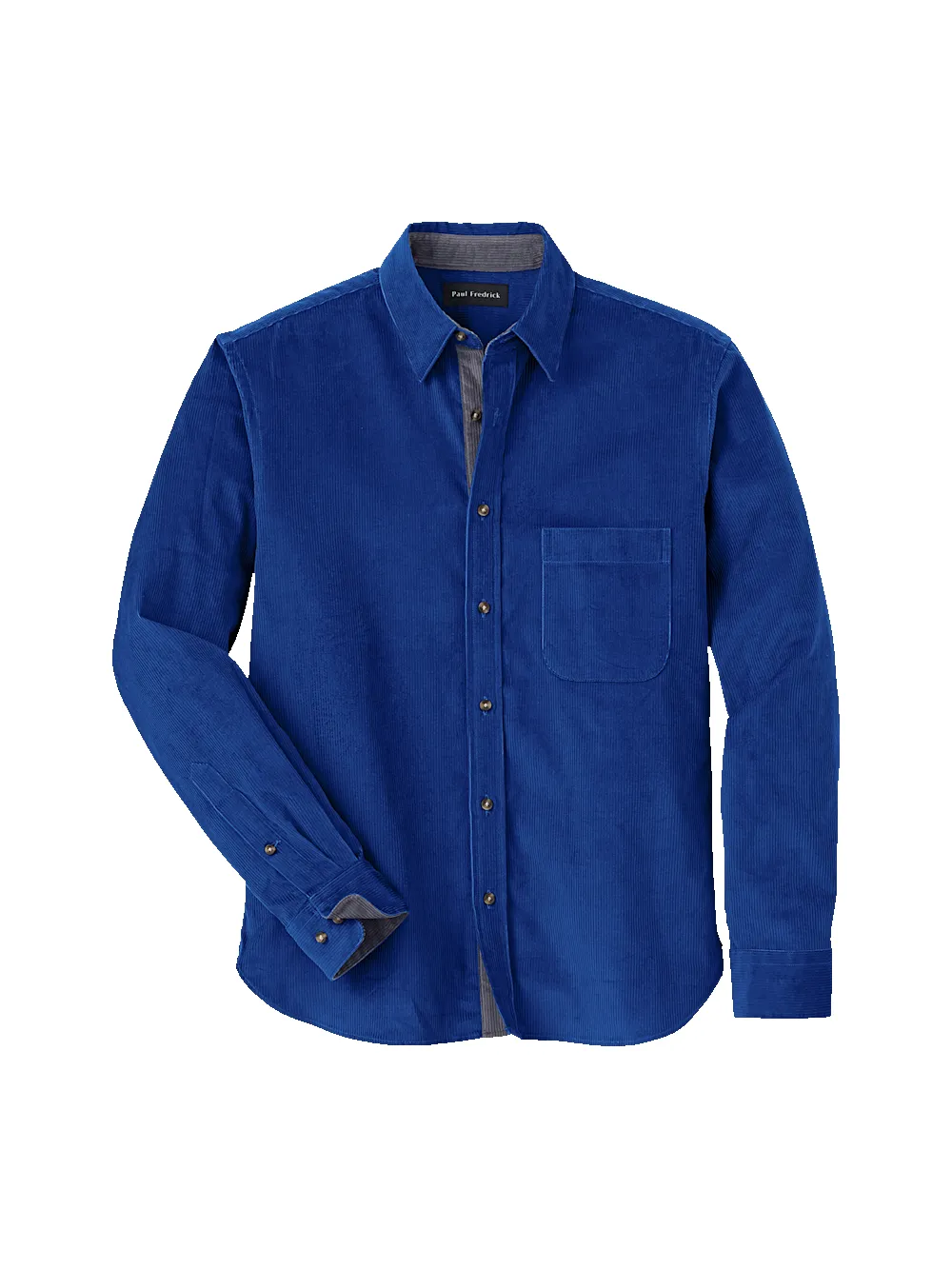 Cotton Corduroy Casual Shirt - Blue sold by Paul Fredrick