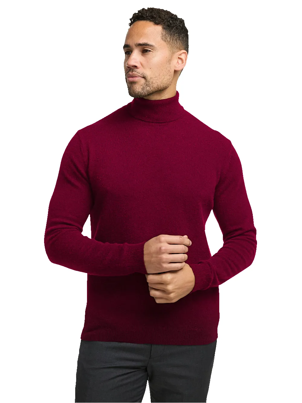 Cashmere Turtleneck Sweater - Burgundy sold by Paul Fredrick product image thumbnail 2