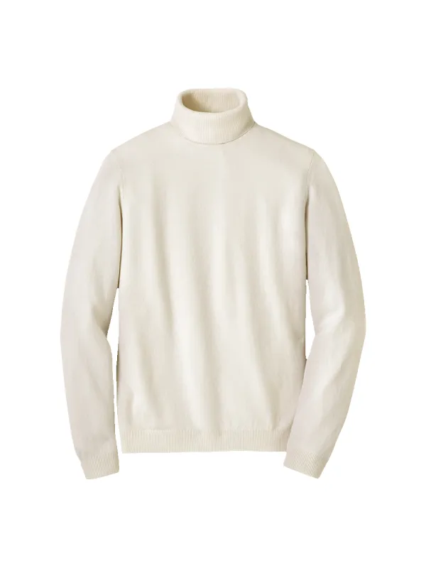 Cashmere Turtleneck Sweater - Ivory sold by Paul Fredrick