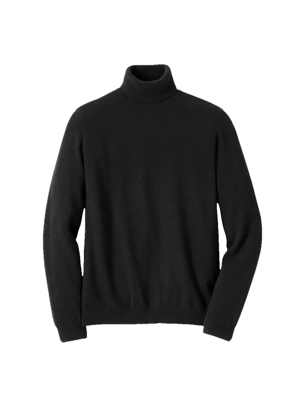 Cashmere Turtleneck Sweater - Black sold by Paul Fredrick
