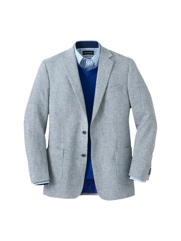 Wool Donegal Single Breasted Notch Lapel Sport Coat - Light Blue sold by Paul Fredrick