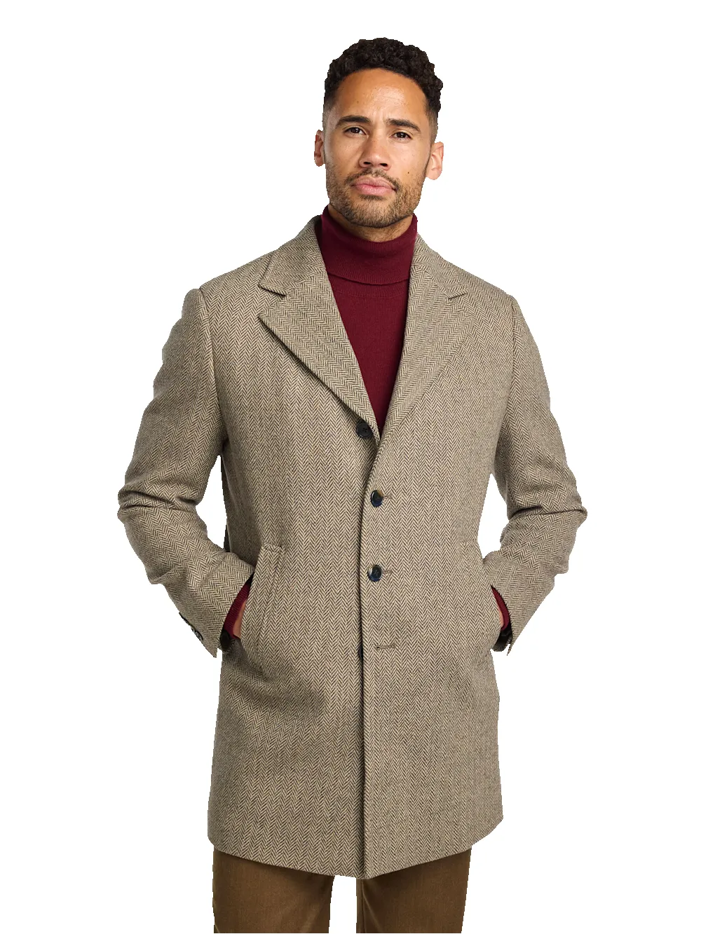 Herringbone Topcoat - Tan sold by Paul Fredrick product image thumbnail 2