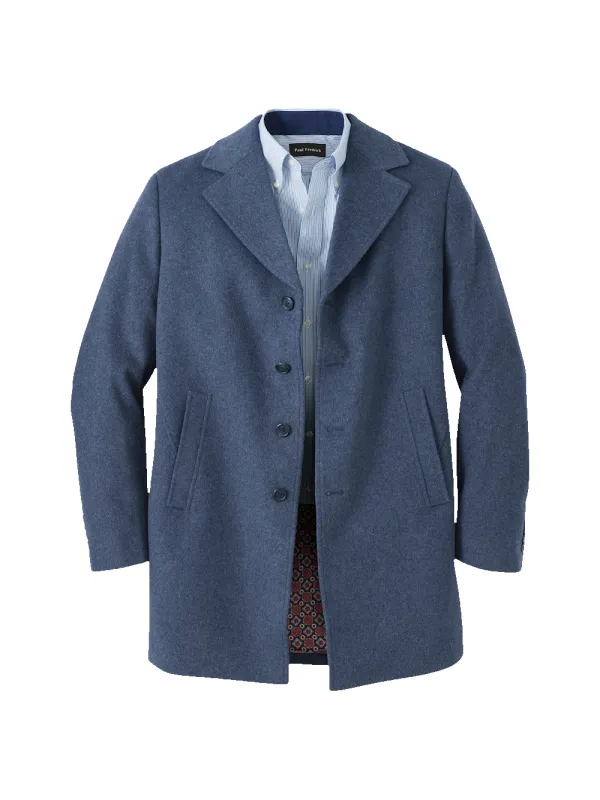 Wool Blend Topcoat - Blue sold by Paul Fredrick