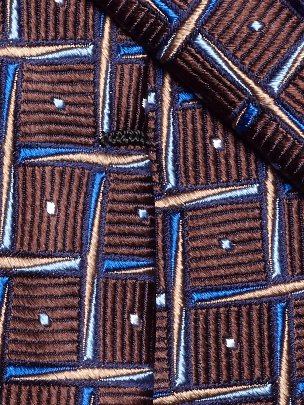 Basketweave Woven Silk Tie - Brown sold by Paul Fredrick product image thumbnail 4
