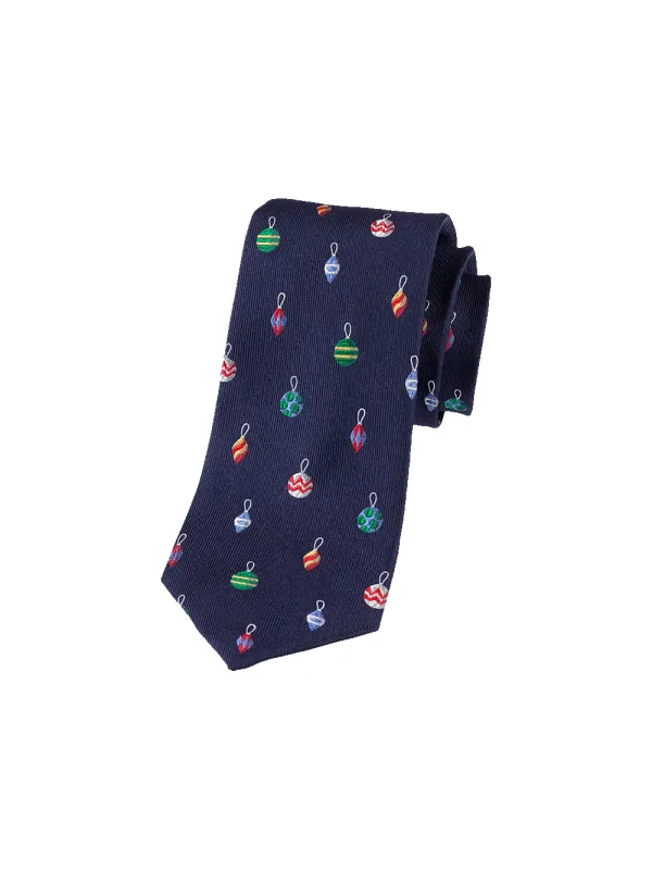Ornament Woven Silk Tie - Navy Multi sold by Paul Fredrick