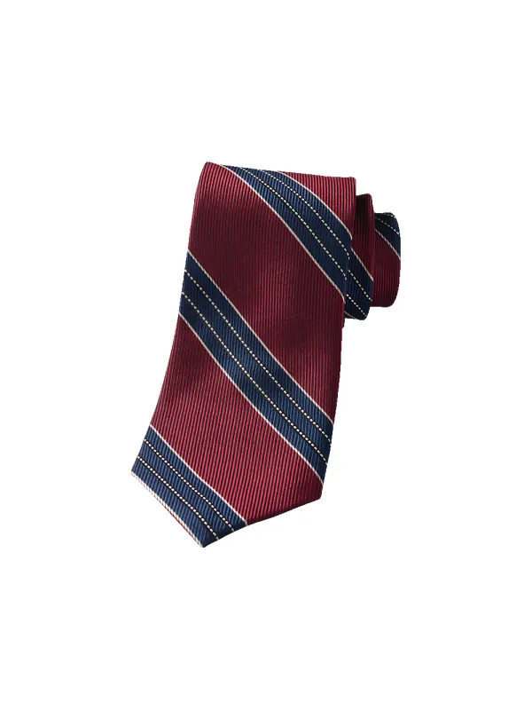 Stripe Woven Silk Tie - Burgundy sold by Paul Fredrick