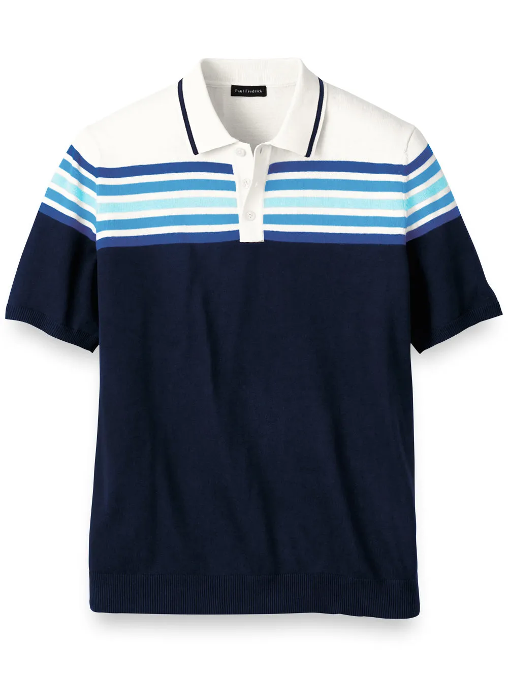 Cotton Three Button Polo sold by Paul Fredrick