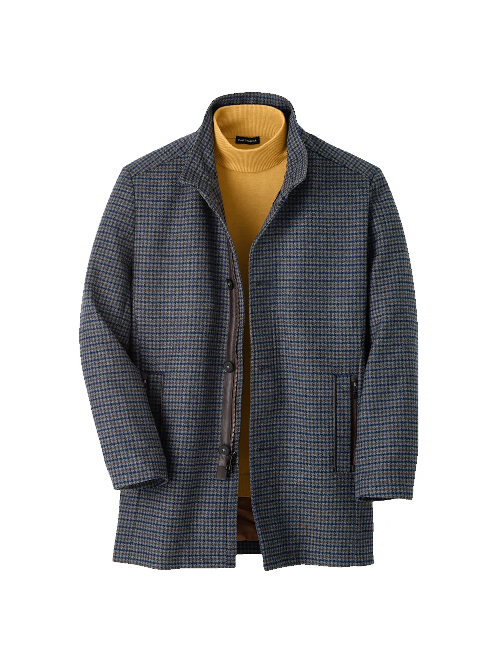Wool Blend Houndstooth Carcoat - Multi sold by Paul Fredrick