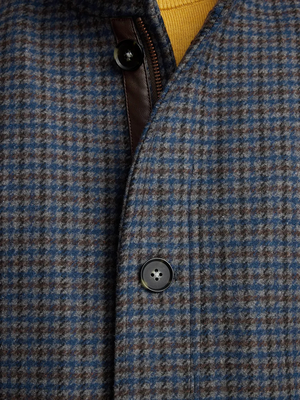 Wool Blend Houndstooth Carcoat - Multi sold by Paul Fredrick product image thumbnail 5