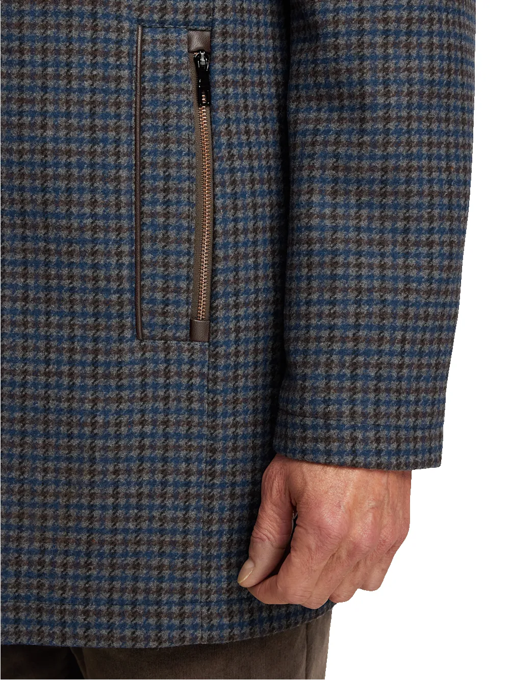 Wool Blend Houndstooth Carcoat - Multi sold by Paul Fredrick product image thumbnail 3